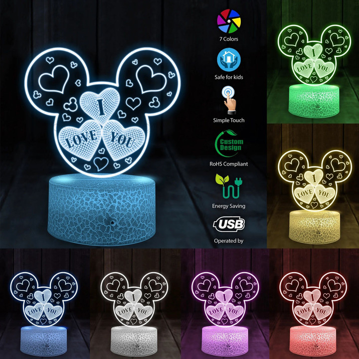 Mickey I Love You 3D led light