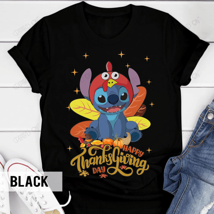 Stitch Happy Thanksgiving Day T.Shirt 2D