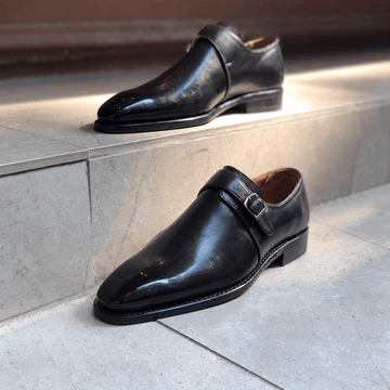 Black Plaintoe Single Monkstrap