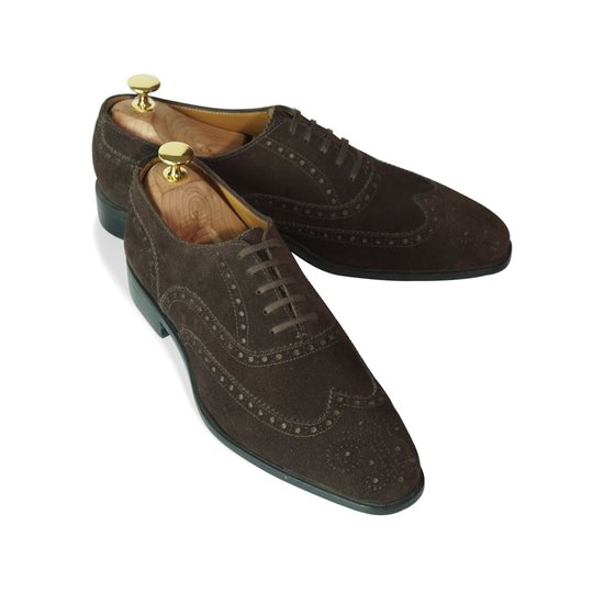 Suede Wingtip Oxford With Brogue