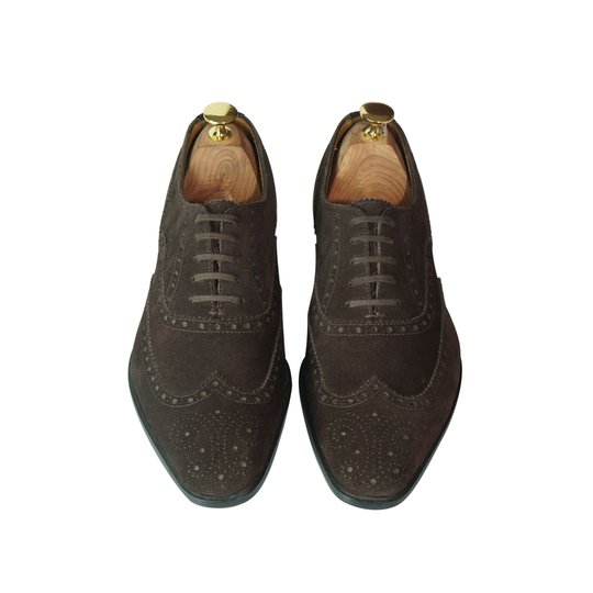 Suede Wingtip Oxford With Brogue