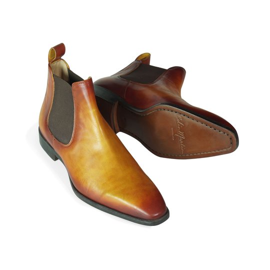 Light Brown Patina Chelsea Boots