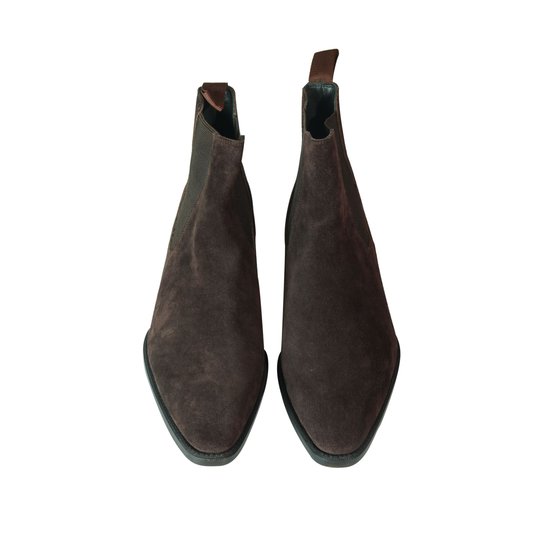 Dark Brown Suede Chelsea Boots