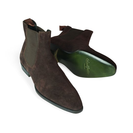 Dark Brown Suede Chelsea Boots