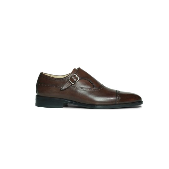 Brown Single Monkstrap With Brogue