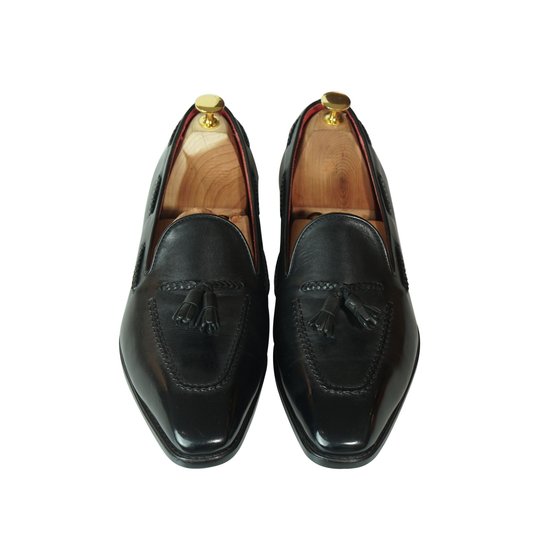 Black Soft Square Toe Tassels Loafer