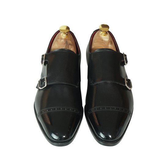 Black Double Monkstrap With Brogue