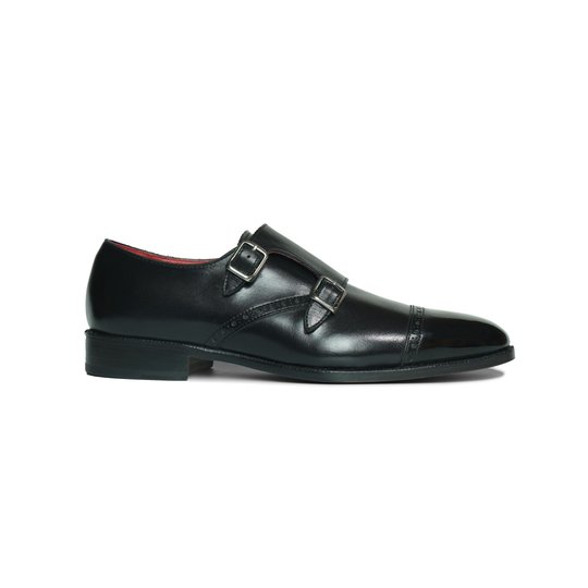Black Double Monkstrap With Brogue