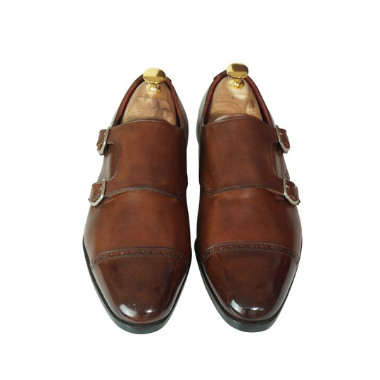 Brown Double Monkstrap With Brogue