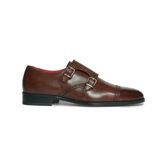 Brown Double Monkstrap With Brogue