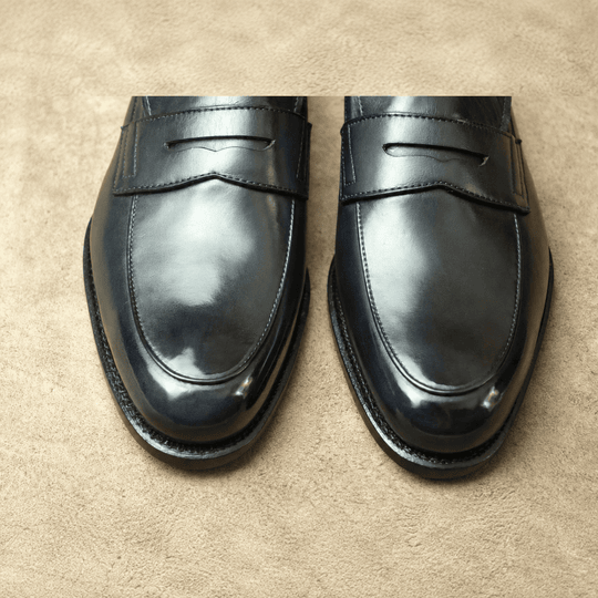 Navy Long Vamp Penny Loafer