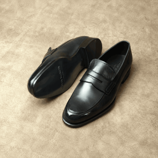 Navy Long Vamp Penny Loafer