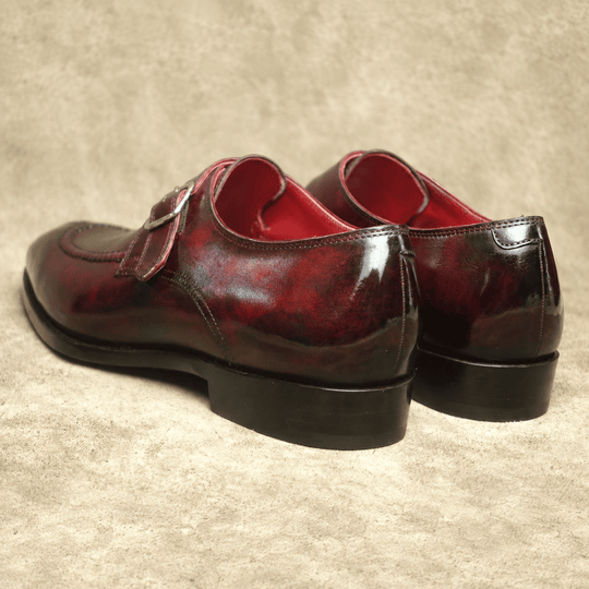 Burgundy Patina Split Toe Single Monkstrap