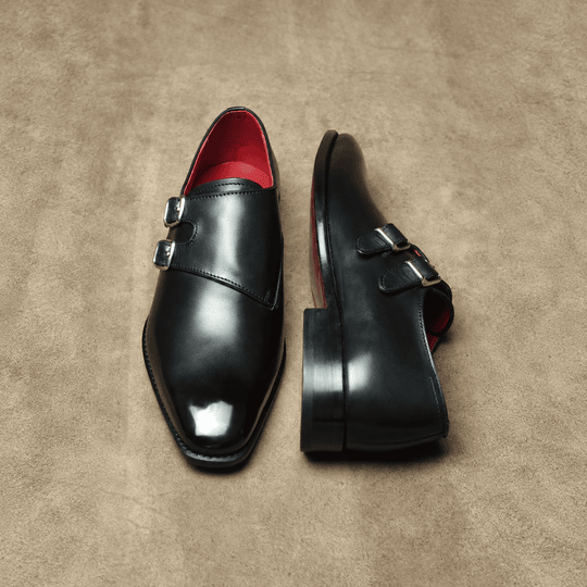 Black Box Calf Double Monkstraps