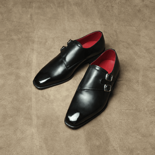 Black Box Calf Double Monkstraps