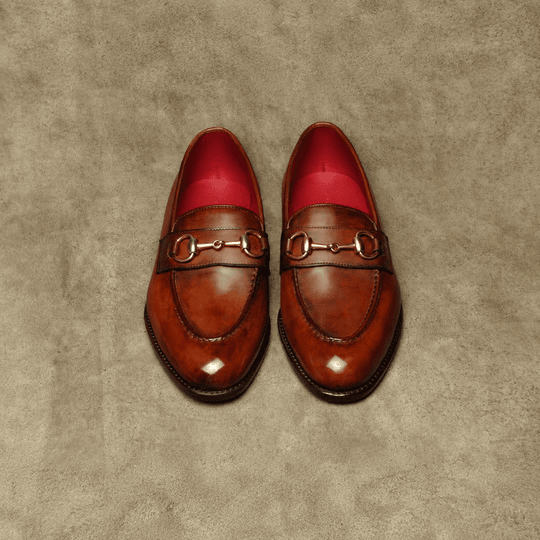 Medium Brown Patina Horsebit Loafer