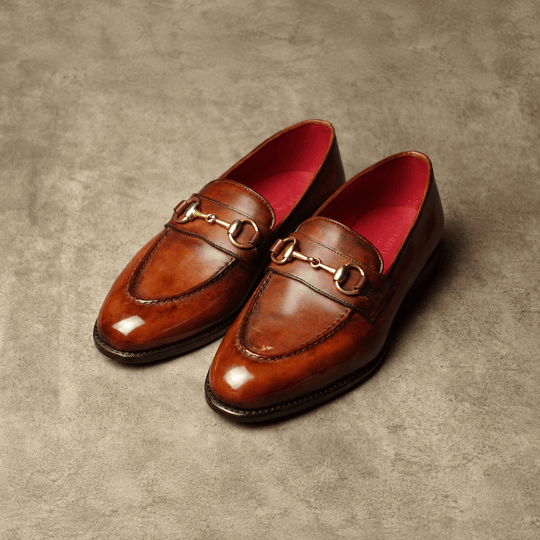 Medium Brown Patina Horsebit Loafer