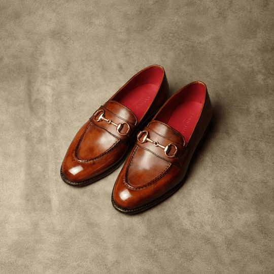 Medium Brown Patina Horsebit Loafer