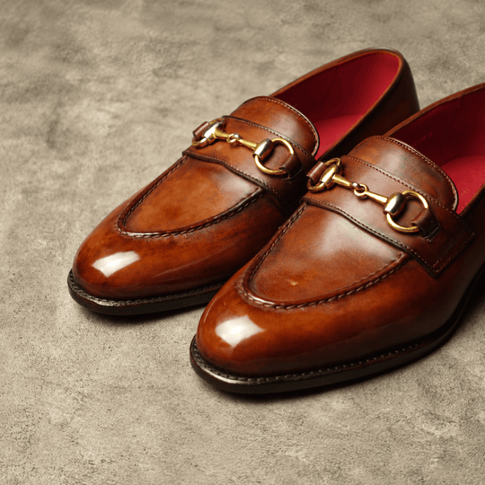 Medium Brown Patina Horsebit Loafer