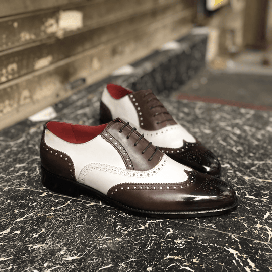 White And Brown Spectator Oxford