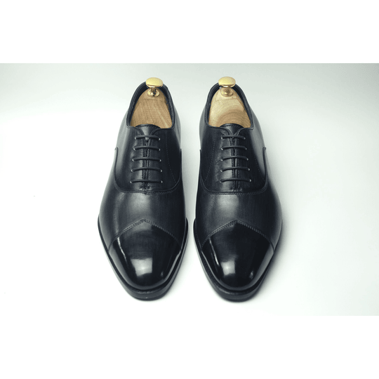 Navy Patina V-cut Captoe Oxford