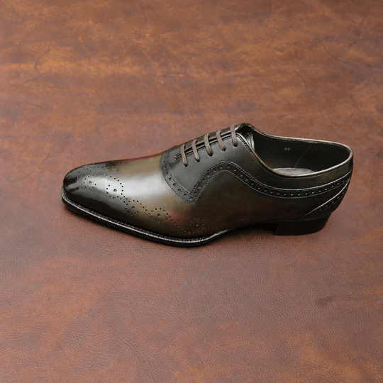 Dark Green Patina Adelaide Oxford With Brogue