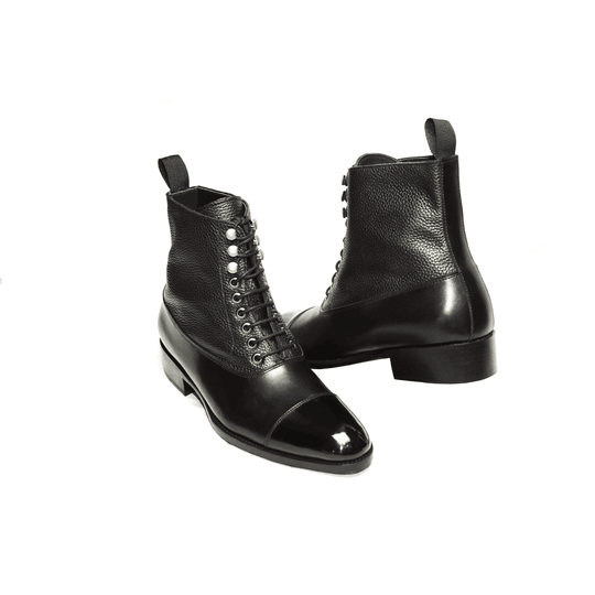 Pebbled Leather Balmoral Boot