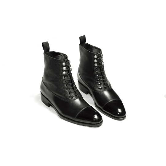 Pebbled Leather Balmoral Boot