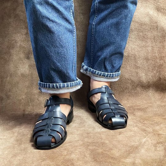 Navy Patina Fisherman Sandal