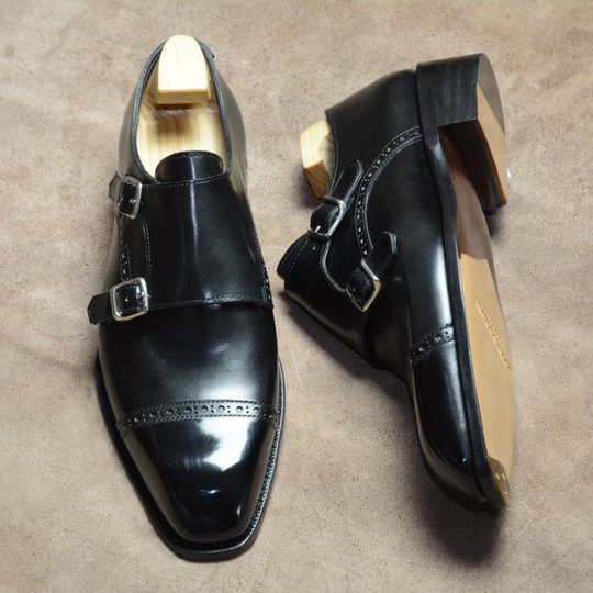 Black Eagle Toe Double Monkstraps