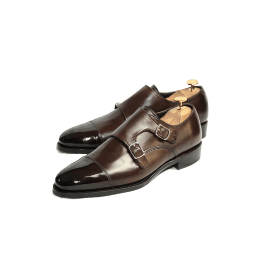 Brown Americano Coffee Leather Double Monkstraps