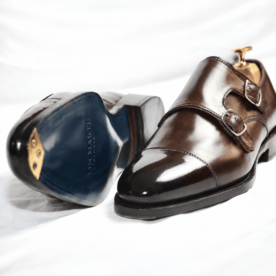 Brown Americano Coffee Leather Double Monkstraps