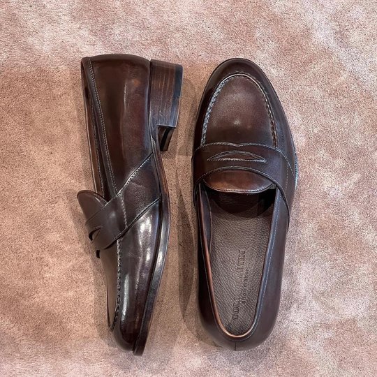 Brown Round Toe Penny Loafer