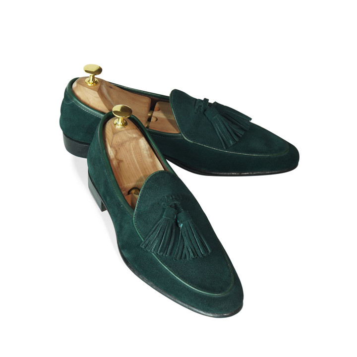 Green Suede Tassels Loafer
