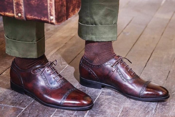 Marble Brown Adelaide Captoe Oxford With Brogue