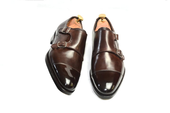 Brown Americano Coffee Leather Double Monkstraps