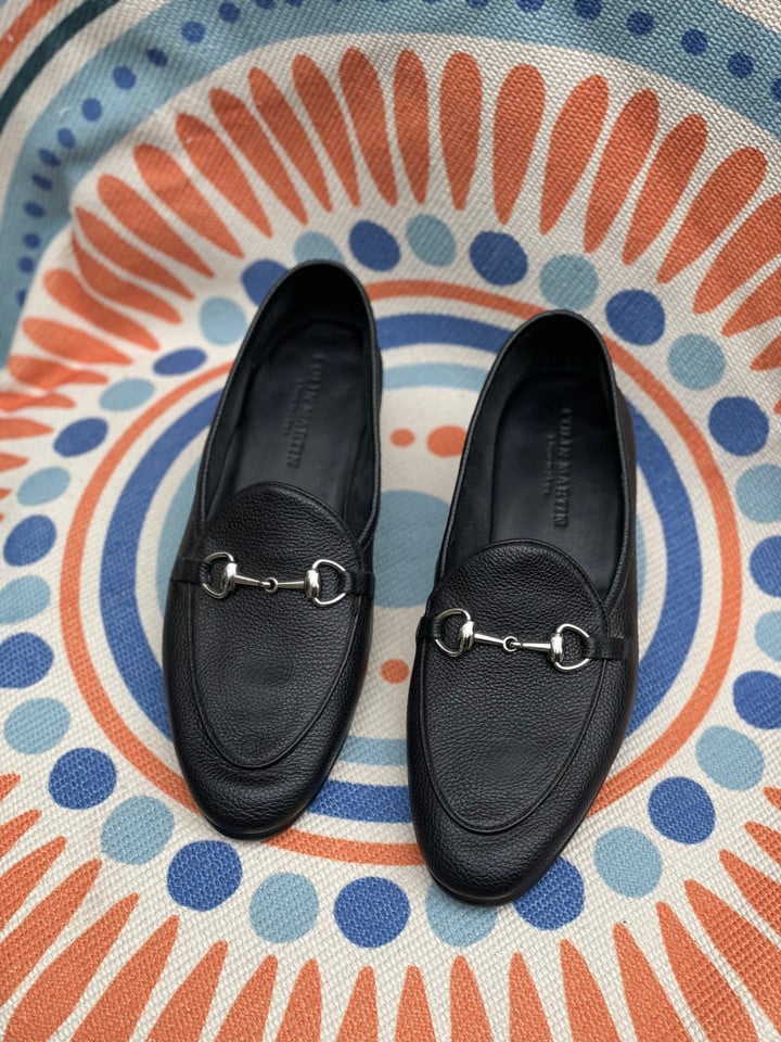 Unlined Grain Leather Horsebit Loafer