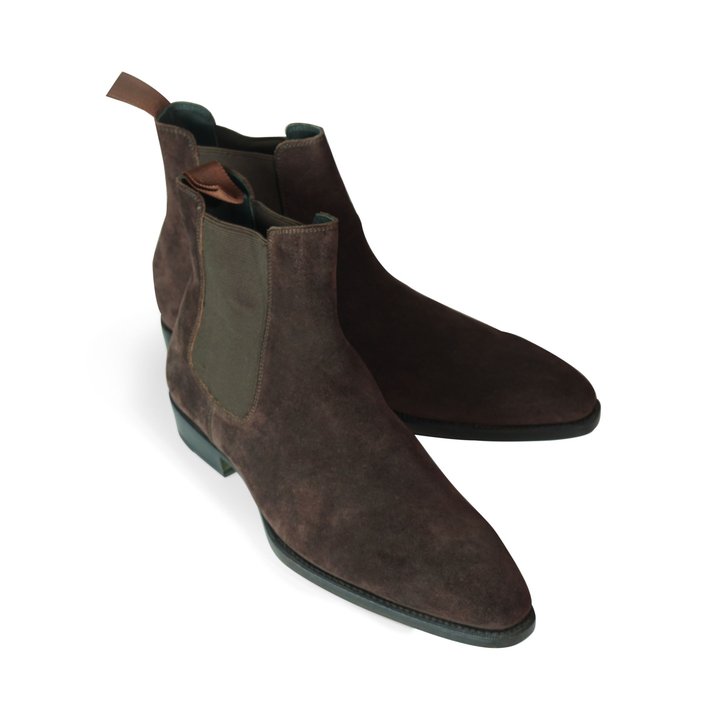 Dark Brown Suede Chelsea Boots