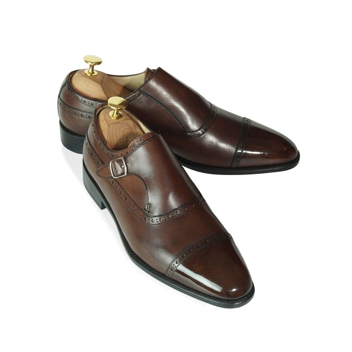 Brown Single Monkstrap With Brogue