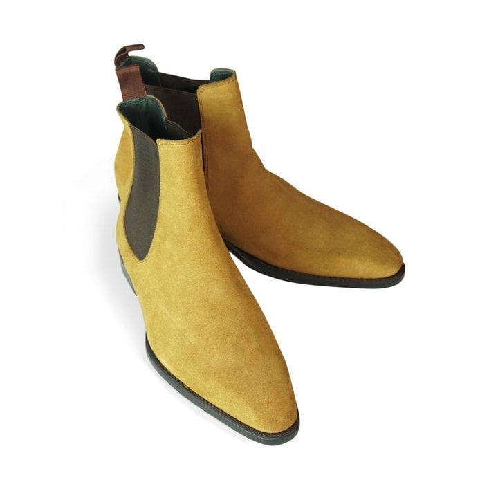 Yellow Suede Chelsea Boots