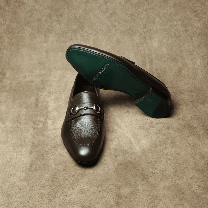 Dark Brown Grain Leather Horsebit Loafer