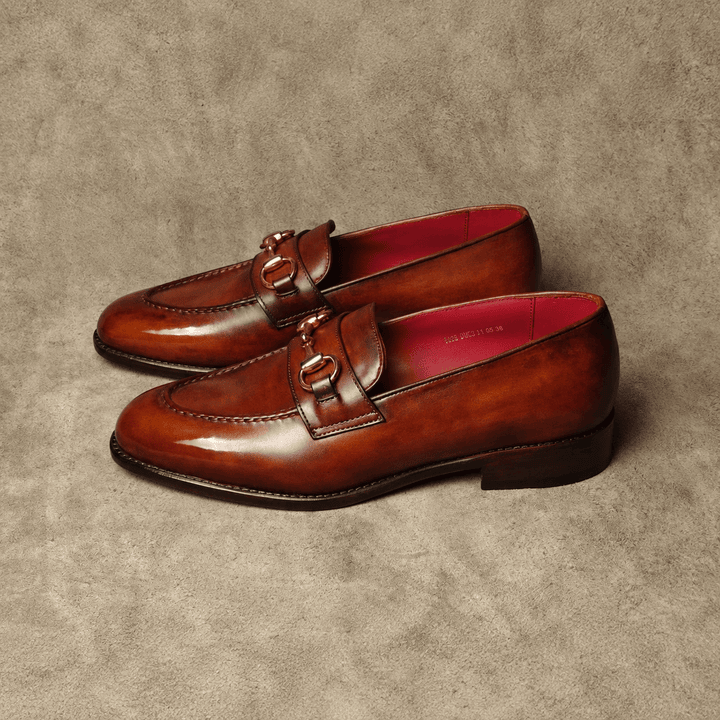 Medium Brown Patina Horsebit Loafer