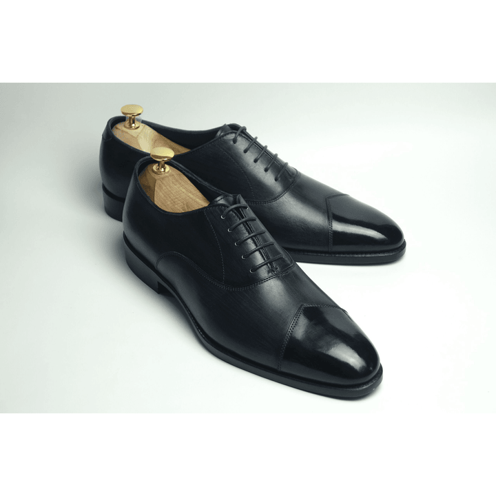Navy Patina V-cut Captoe Oxford