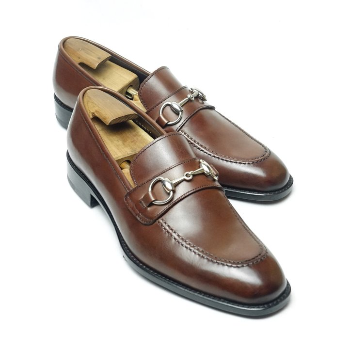 Medium Brown Horsebit Loafer
