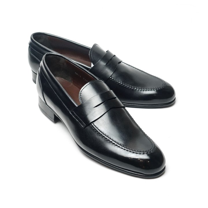 Black Calf Skin Penny Loafer