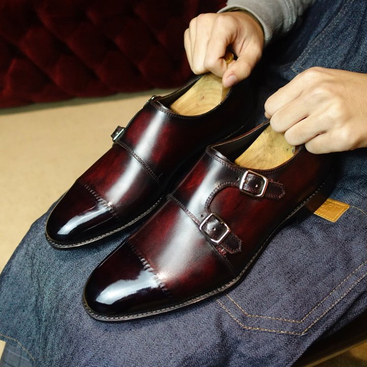 Burgundy Double Monkstraps