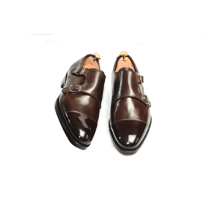 Brown Americano Coffee Leather Double Monkstraps