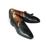 Black Soft Square Toe Tassels Loafer