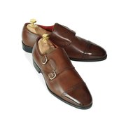 Brown Double Monkstrap With Brogue