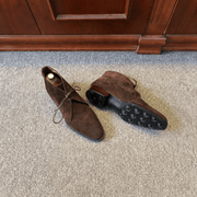 Dark Brown Suede Chukka Boots With Dainite Sole